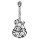 Music Notes Guitar Embroidery Design, Musician Pattern, Instant Download