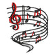Music Notes Swirl Embroidery Design, Treble Clef, Instant Download