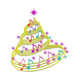 Musical Christmas Tree Embroidery Design V2, Instant Download