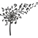 Musical Dandelion Embroidery Design, Instant Download