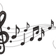 Musical Notes Flow Embroidery Design, Instant Download