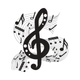 Musical Notes Treble Clef Embroidery Design, Instant Download
