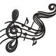 Musical Notes with Treble Clef Embroidery Design, Instant Download