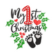 My 1st Christmas Embroidery Design 1st, Instant Download