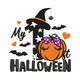 My 1st Halloween Pumpkin & Witch Hat Embroidery Design, Machine Embroidery Pattern, Instant Download