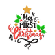 My First Christmas Embroidery Design, Instant Download