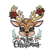My First Christmas Reindeer Embroidery Design, Instant Download