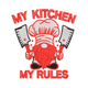 My Kitchen My Rules Gnome Embroidery Design V2, Instant Download