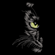 Mystic Black Cat Eye Embroidery Design, Halloween Cat Pattern