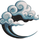 Mystic Cloud Crescent Moon Embroidery Design, Instant Download