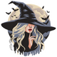 Mystic Witch Moon Embroidery Design, Halloween Pattern, Instant Download