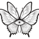 Mystical Butterfly Eye Embroidery Design, Instant Download