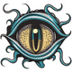 Mystical Dragon Eye Embroidery Design, Fantasy Gothic Pattern, Instant Download
