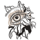 Mystical Floral Eye Embroidery Design, Botanical Eye Machine Embroidery Pattern, Instant Download