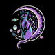 Mystical Moon Cat Embroidery Design, Instant Download