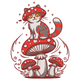 Mystical Mushroom Cat Embroidery Design, Fantasy Cat, Instant Download