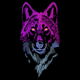 Neon Wolf Embroidery Design, Instant Download
