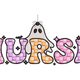 Nurse Ghost Checkered Embroidery Design, Halloween Machine Embroidery Pattern, Instant Download