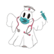 Nurse Ghost Holding Syringe Embroidery Design, Instant Download