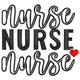 Nurse Word Art Embroidery Design, Instant Download