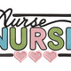 Nurse Word Art with Hearts Embroidery Design, Instant Download