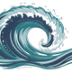 Ocean Wave Embroidery Design V2, Instant Download