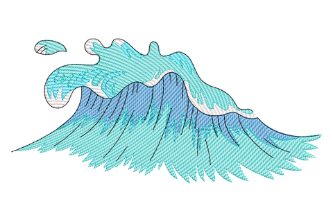 Ocean Wave Machine Embroidery Design