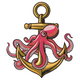 Octopus Anchor Embroidery Design, Instant Download