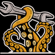 Octopus Mechanic Embroidery Design, Instant Download