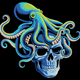 Octopus Skull Embroidery Design, Instant Download