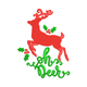 Oh Deer Christmas Reindeer Embroidery Design, Holiday Machine Embroidery Pattern, Instant Download