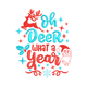 Oh Deer What a Year Embroidery Design, Instant Download