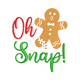 Oh Snap Gingerbread Man Embroidery Design, Christmas Gingerbread Machine Embroidery Pattern, Instant Download