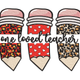 One Loved Teacher Pencil Trio Embroidery Design, Instant Download