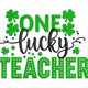 One Lucky Teacher Embroidery Design, Instant Download