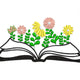 Open Book with Flowers Embroidery Design, Instant Download