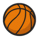 Orange Basketball Black Outline Embroidery Design, Sports Pattern, Instant Download