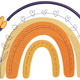 Orange Rainbow with Flowers Embroidery Design, Instant Download