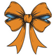 Orange Ribbon Bow Embroidery Design, Instant Download