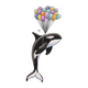 Orca Whale with Balloons Embroidery Design, Kawaii Machine Embroidery, Instant Download