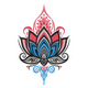 Ornamental Lotus Embroidery Design, Instant Download