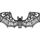 Ornate Bat Wings Embroidery Design, Gothic Lace Bat Pattern, Instant Download