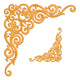 Ornate Corner Scroll Embroidery Design, Instant Download