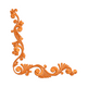 Ornate Floral Corner Scroll Embroidery Design, Instant Download