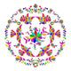 Otomi Floral Bird Embroidery Design, Instant Download