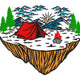 Outdoor Adventure Campfire Scene Embroidery Design, Instant Download