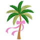 Palm Tree with Pink Bow Embroidery Design, Instant Download