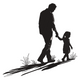 Parent and Child Silhouette Embroidery Design, Instant Download