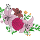 Pastel Lily & Rose Floral Cluster Embroidery Design, Instant Download
