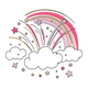Pastel Rainbow Clouds Embroidery Design, Instant Download